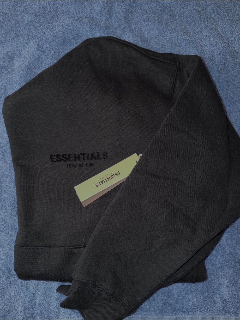 Essentials Men’s Black Sweatshirt with Embroidered Logo